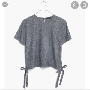 Madewell side tie chambray shirt